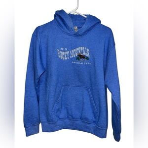 Rocky Mountain National Park Blue Hoodie size SMALL like new GILDAN brand